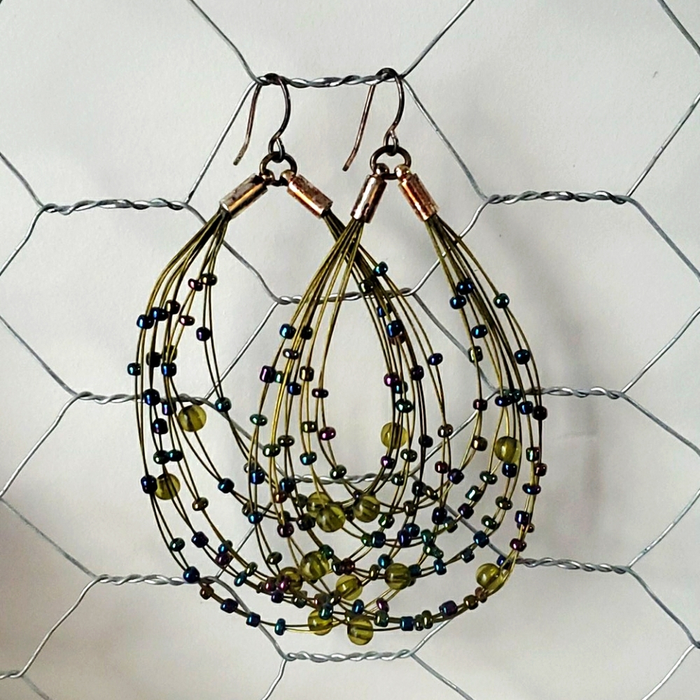 Beaded hoop earring